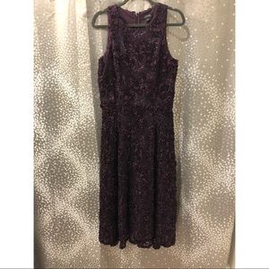 Plum midi cocktail dress
